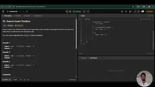 LeetCode 35 - Search Insert Position Binary Search Solution in C Easy DSA Interview Question