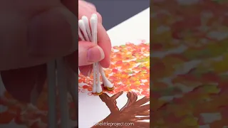 Q-Tip Fall Tree Painting