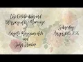 The Celebration and Blessing of the Marriage of Angela Maggioncalda John Harber August 15 2026