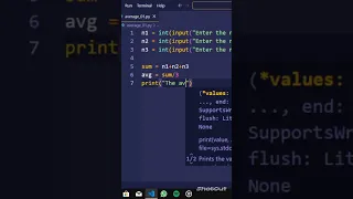 Write a program to find Average of three numbers in python