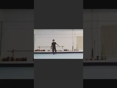 Kung Lao from Mortal Kombat movie is trainings and showing his tricks.
