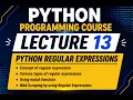 Python Programming Course Lecture 13 Regular Expressions Regex in Python