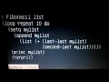 Lisp Program making a Fibonacci Series using lists