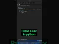 Parse a CSV in Python
