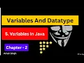 Variables In Java Chapter - 2 Java Placement Course