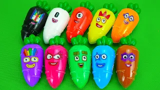 Looking For Numberblocks, Alphabet With Clay Carrot...Mix Coloring👀Satisfying ASMR Video