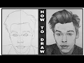 How To Draw HARRY STYLES Easy Step By Step - BlackSketchGallery