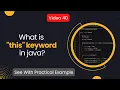 What is this keyword in java in hindi Use of this keyword in constructor in java