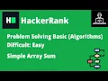 Resolviendo Simple Array Sum en HackerRank B-Coding
