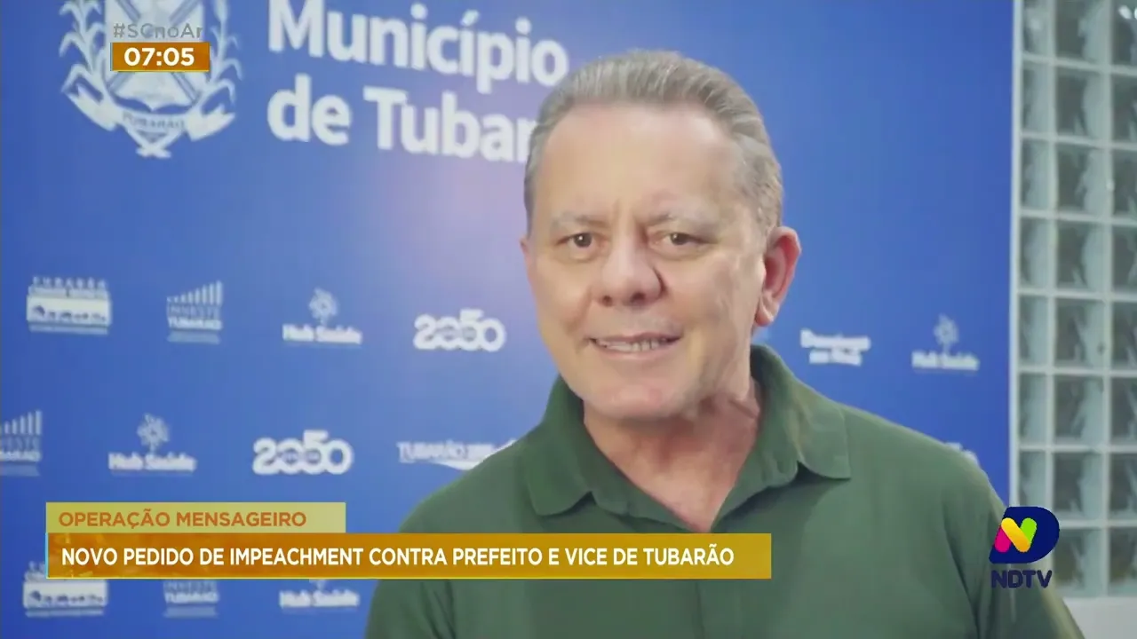 Câmara de Vereadores de Tubarão recebe novo pedido de impeachment contra prefeito e vice