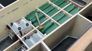 All the subdivisions for the water cans now done. But problems the batteries do not fit their space