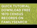 How to get 1870 census records for FREE on FamilySearch basic advanced search with examples