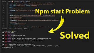 how to fix npm start error React Problem Solved Tutorial