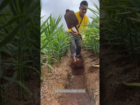 Hand-Dug Irrigation Between Crop Rows
