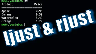 Learn Python - Align text perfectly with ljust and rjust