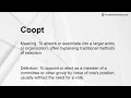 Coopt Meaning