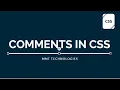 Comments In CSS How to write comments in CSS CSS3