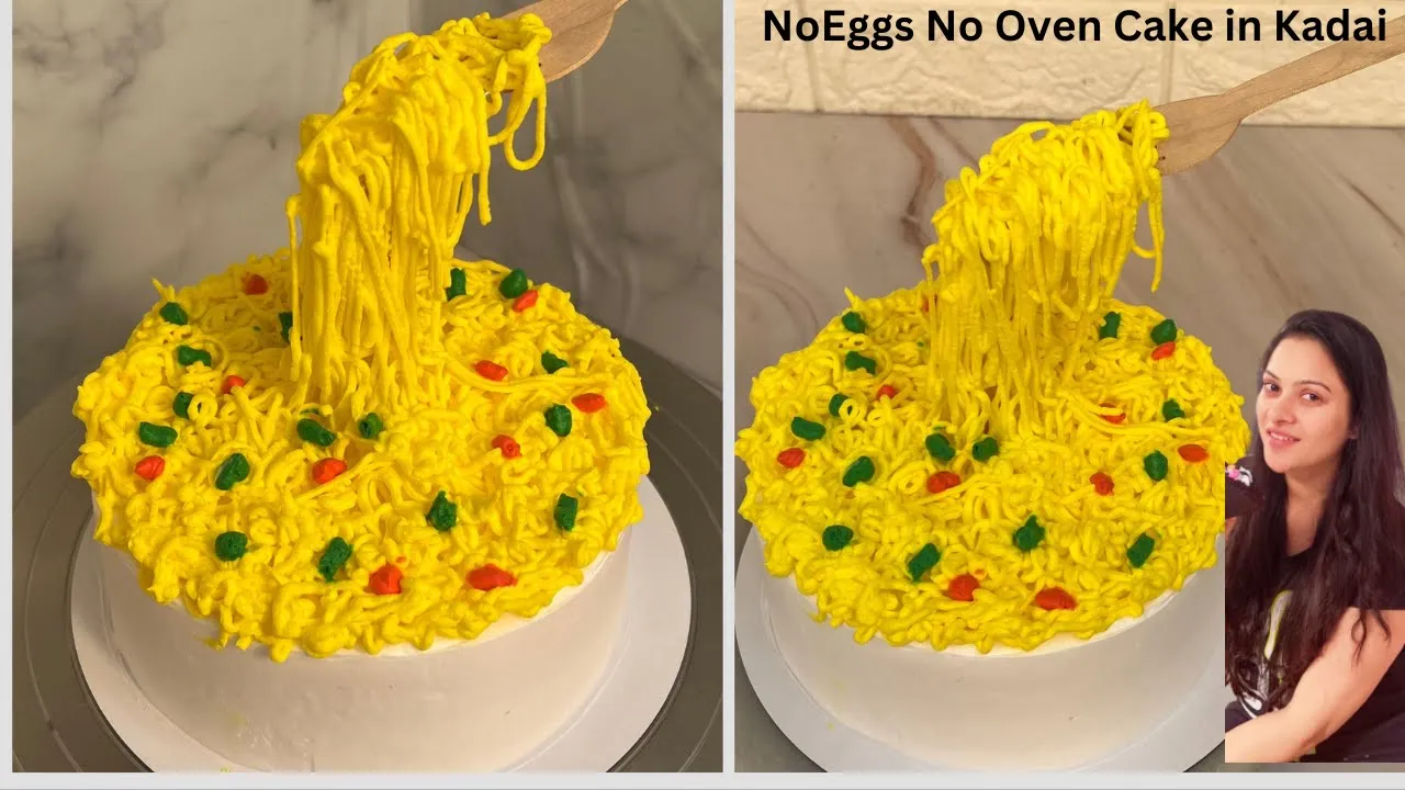 Ab Banao Maggi  Cake      Design   No Eggs, No Oven Maggi Cake   Strawberry Cake