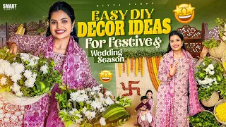 Easy DIY Decor Ideas For Festive & Wedding Season | Simple Decors | Haldi DIY decor | Divya Vlogs ❤️