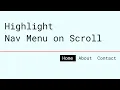 Highlight Nav Menu on scroll with JavaScript