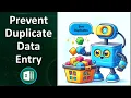 How to Prevent Duplicate Data Entry in Excel using Data Validation Excel Data Entry Tips