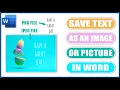 Save Text as an Image or Picture in Word Microsoft Word Tutorials
