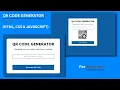 qr code generator How to make a qr code generator using html css Javascript Step by Step