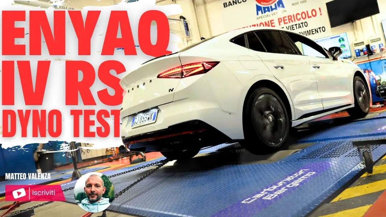 Skoda Enyaq Coupé RS iV al banco: 335 CV e una curva regolare