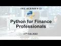 Free Webinar Python for Finance Professionals