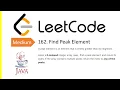 LeetCode Problem 162 Find Peak Element Java Solution