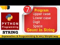 Count uppercase lowercase digit and space in string