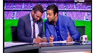 ستوديو الحياة   لقطة طريفة على الهواء للكابتن أحمد حسام ميدو والكابتن حازم أمام دندنها