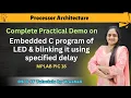 Embedded C program of LED blinking it using specified delay PIC 18 micro controller