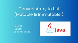 Convert Array to List in Java discussing 3 options