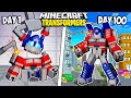 I Survived 100 Days as the TRANSFORMERS in Minecraft