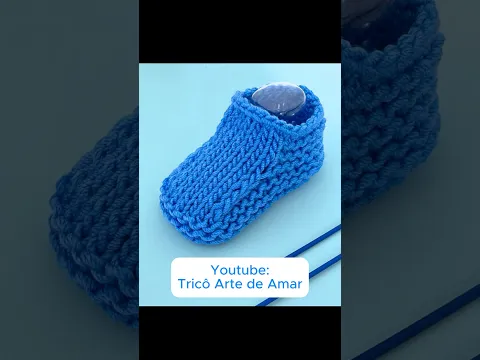 SEU Primeiro Sapatinho de TRICÔ #tricôartedeamar #sapatinhodebebe #knitting