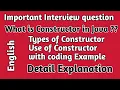 java Constructor details explanation interview questions Constructor