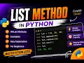 PYTHON LIST METHODS - MASTER THEM IN 3 MENTUNS