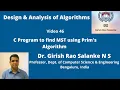 46 C Program to find Minimum Spanning Tree using Prims Algorithm