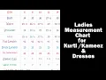 Ladies Standard Measurement Chart