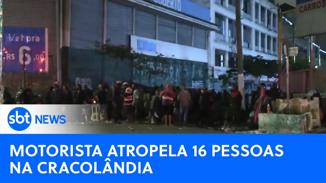 Motorista atropela 16 pessoas para escapar de um assalto na Cracolândia | #SBTNewsnaTV (23/10/23)