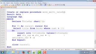 Database Cursor for loop