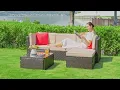 Walsunny 5-Piece Patio Furniture Set with Ottoman Style Comfort Flexibility Outdoors