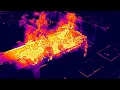 Infrared shows intensity of apartment fire flames