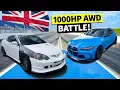 1030hp AWD Honda Integra DC5 Type R drag races 1000hp G80 BMW M3