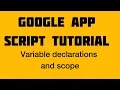 Variables and declaration-Google Apps Script tutorials