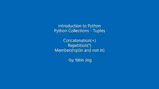 Python Collections - Tuples