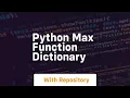 python max function dictionary