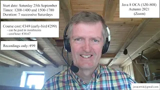 Java 8 OCA 1Z0-808 Autumn 2021 Course