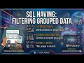HAVING vs WHERE in SQL Filter Aggregated Data Using HAVING
